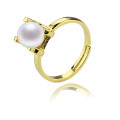 Gold Plated 925 Sterling Silver Fresh Water Pearl Ring